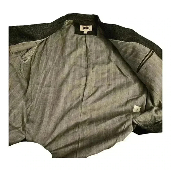 Joseph Abboud Blazer Jacket Men L Gray Two Button Elbow Patch Wool Classic Fit - Picture 4 of 5